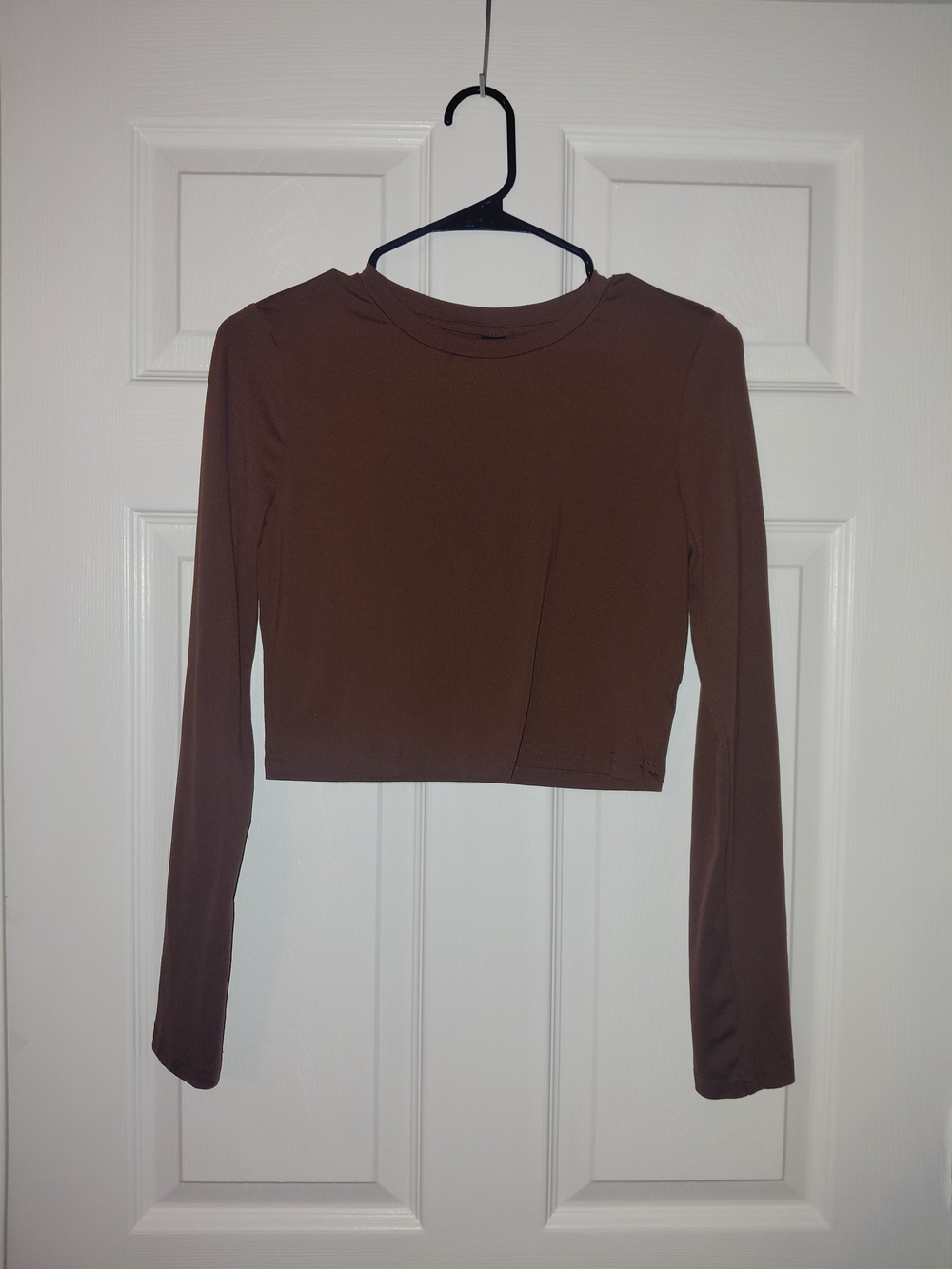 SHEIN Brown Long Sleeve Crop Top